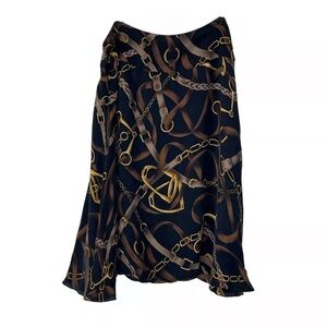 Vintage Ralph Lauren Hunting Equestrian trumpet Midi Skirt 14
